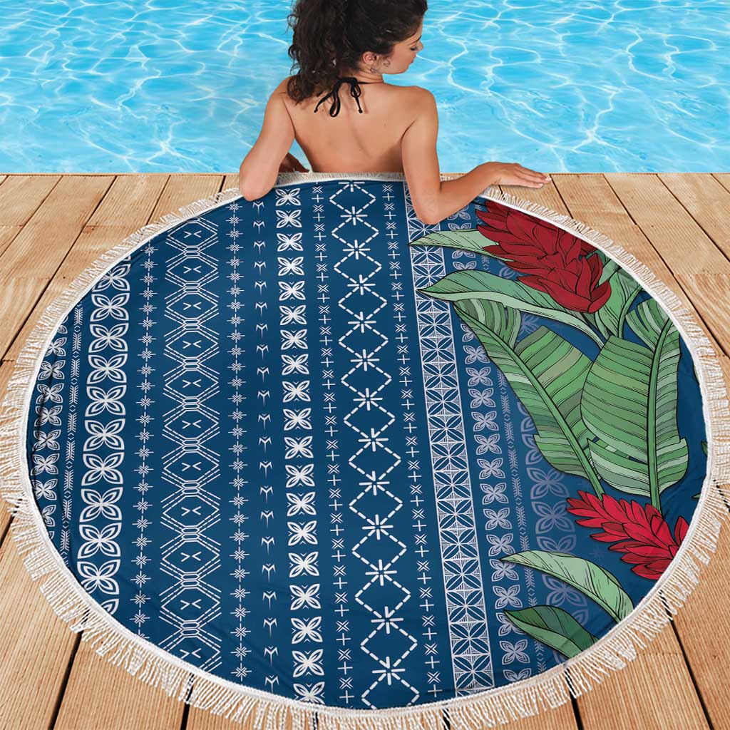 Women's Day Samoa Malu Tattoo Inspired Mix Teuila Beach Blanket Royal Blue LT7 - Polynesian Pride