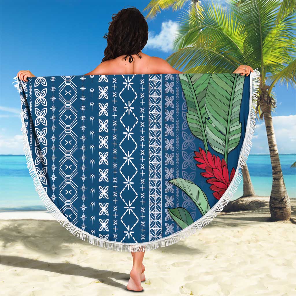 Women's Day Samoa Malu Tattoo Inspired Mix Teuila Beach Blanket Royal Blue LT7 - Polynesian Pride
