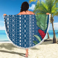 Women's Day Samoa Malu Tattoo Inspired Mix Teuila Beach Blanket Royal Blue LT7 - Polynesian Pride