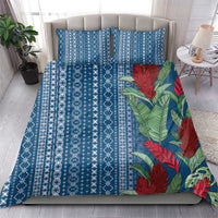 Women's Day Samoa Malu Tattoo Inspired Mix Teuila Bedding Set Royal Blue LT7 - Polynesian Pride