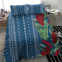 Women's Day Samoa Malu Tattoo Inspired Mix Teuila Bedding Set Royal Blue LT7 - Polynesian Pride