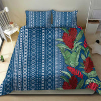 Women's Day Samoa Malu Tattoo Inspired Mix Teuila Bedding Set Royal Blue LT7 - Polynesian Pride