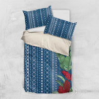 Women's Day Samoa Malu Tattoo Inspired Mix Teuila Bedding Set Royal Blue LT7 US Twin 172cm x 218cm Royal Blue - Polynesian Pride