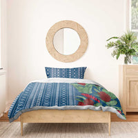 Women's Day Samoa Malu Tattoo Inspired Mix Teuila Bedding Set Royal Blue LT7 - Polynesian Pride