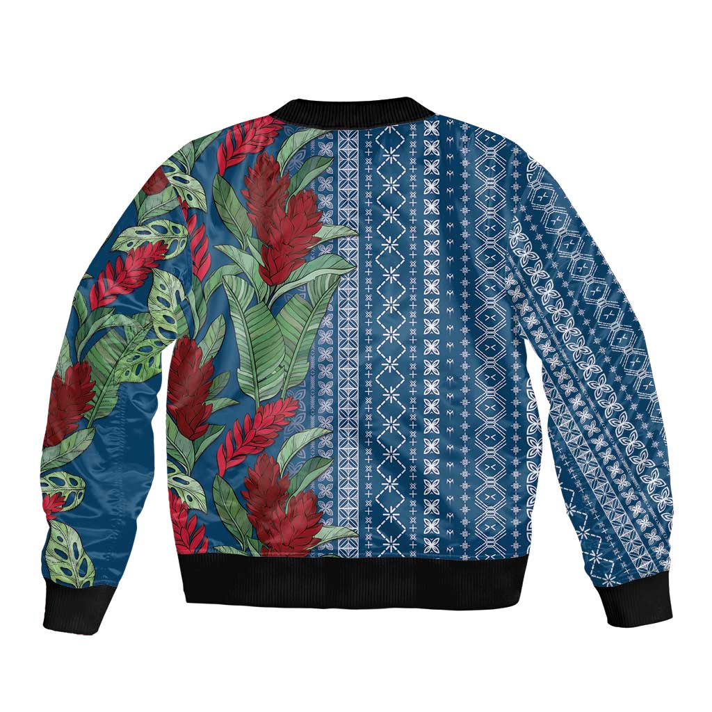 Women's Day Samoa Malu Tattoo Inspired Mix Teuila Bomber Jacket Royal Blue LT7 - Polynesian Pride
