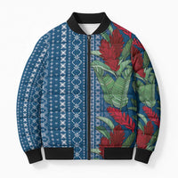 Women's Day Samoa Malu Tattoo Inspired Mix Teuila Bomber Puffer Jacket Royal Blue LT7 Unisex Royal Blue - Polynesian Pride