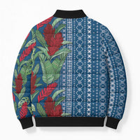 Women's Day Samoa Malu Tattoo Inspired Mix Teuila Bomber Puffer Jacket Royal Blue LT7 - Polynesian Pride