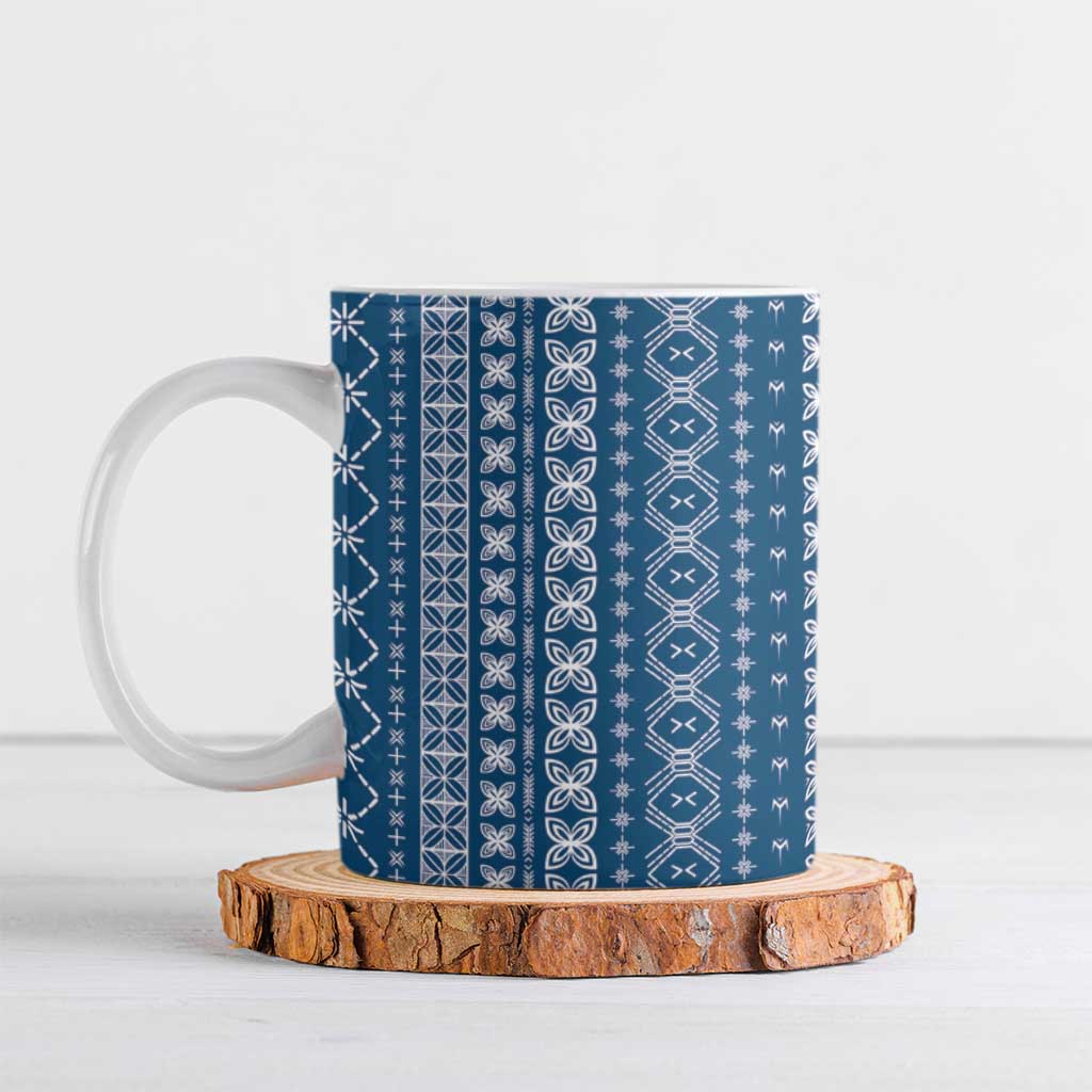 Women's Day Samoa Malu Tattoo Inspired Mix Teuila Ceramic Mug Royal Blue LT7 Royal Blue - Polynesian Pride