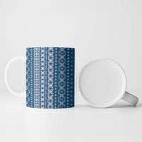 Women's Day Samoa Malu Tattoo Inspired Mix Teuila Ceramic Mug Royal Blue LT7 - Polynesian Pride