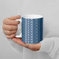 Women's Day Samoa Malu Tattoo Inspired Mix Teuila Ceramic Mug Royal Blue LT7 - Polynesian Pride
