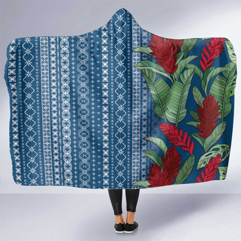 Women's Day Samoa Malu Tattoo Inspired Mix Teuila Hooded Blanket Royal Blue LT7 One Size Royal Blue - Polynesian Pride