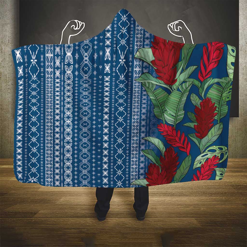 Women's Day Samoa Malu Tattoo Inspired Mix Teuila Hooded Blanket Royal Blue LT7 - Polynesian Pride