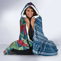 Women's Day Samoa Malu Tattoo Inspired Mix Teuila Hooded Blanket Royal Blue LT7 - Polynesian Pride
