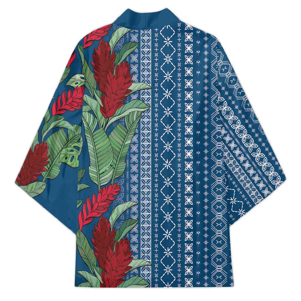 Women's Day Samoa Malu Tattoo Inspired Mix Teuila Kimono Royal Blue LT7 - Polynesian Pride