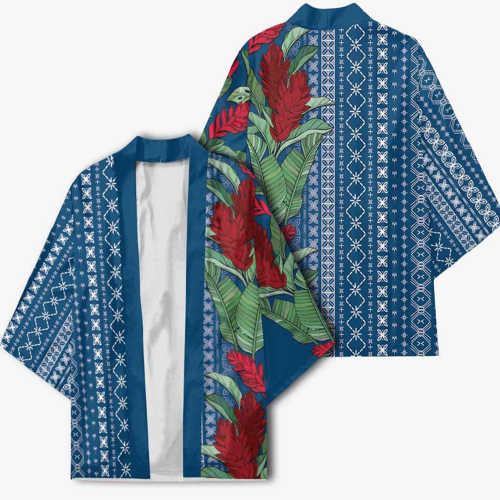 Women's Day Samoa Malu Tattoo Inspired Mix Teuila Kimono Royal Blue LT7 - Polynesian Pride
