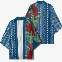 Women's Day Samoa Malu Tattoo Inspired Mix Teuila Kimono Royal Blue LT7 - Polynesian Pride