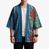 Women's Day Samoa Malu Tattoo Inspired Mix Teuila Kimono Royal Blue LT7 - Polynesian Pride