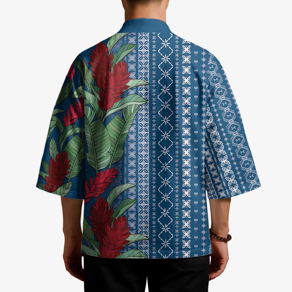Women's Day Samoa Malu Tattoo Inspired Mix Teuila Kimono Royal Blue LT7 - Polynesian Pride