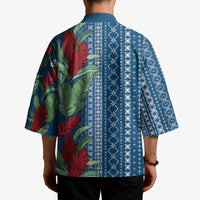 Women's Day Samoa Malu Tattoo Inspired Mix Teuila Kimono Royal Blue LT7 - Polynesian Pride