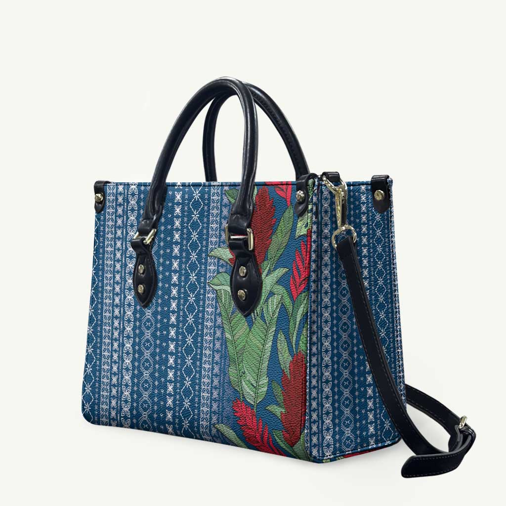 Women's Day Samoa Malu Tattoo Inspired Mix Teuila Leather Bag Royal Blue LT7 Royal Blue - Polynesian Pride