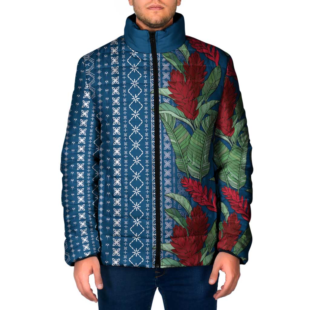 Women's Day Samoa Malu Tattoo Inspired Mix Teuila Padded Jacket Royal Blue LT7 Men Royal Blue - Polynesian Pride
