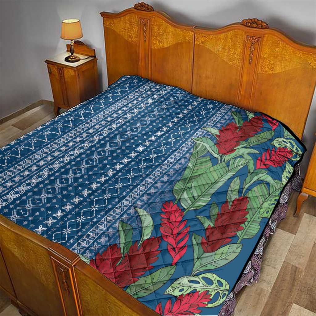 Women's Day Samoa Malu Tattoo Inspired Mix Teuila Quilt Royal Blue LT7 - Polynesian Pride