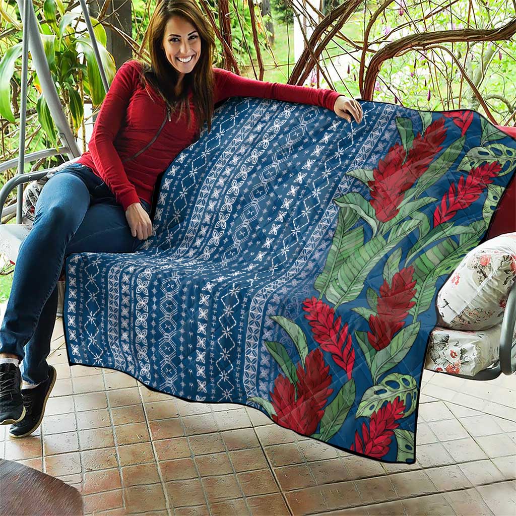 Women's Day Samoa Malu Tattoo Inspired Mix Teuila Quilt Royal Blue LT7 - Polynesian Pride