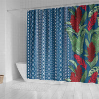 Women's Day Samoa Malu Tattoo Inspired Mix Teuila Shower Curtain Royal Blue LT7 - Polynesian Pride