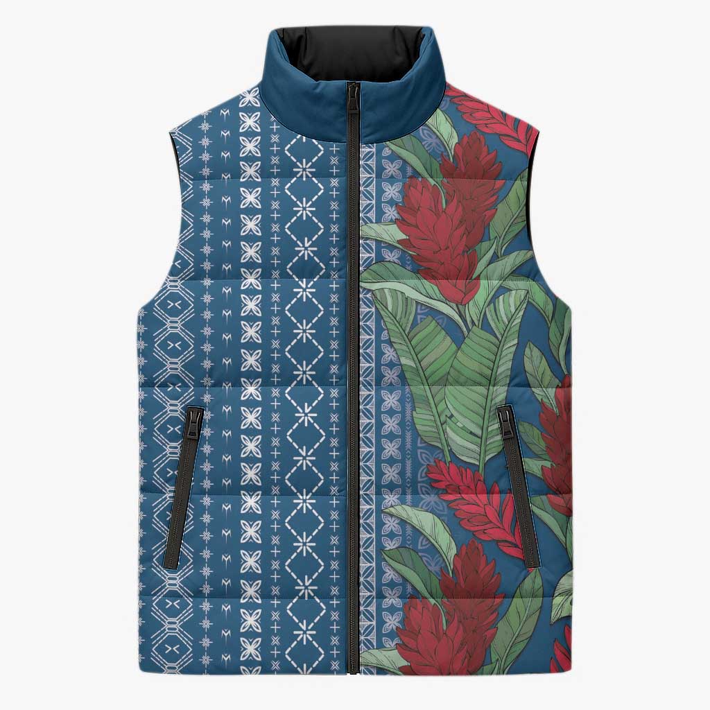 Women's Day Samoa Malu Tattoo Inspired Mix Teuila Sleeveless Puffer Jacket Royal Blue LT7 Unisex Royal Blue - Polynesian Pride