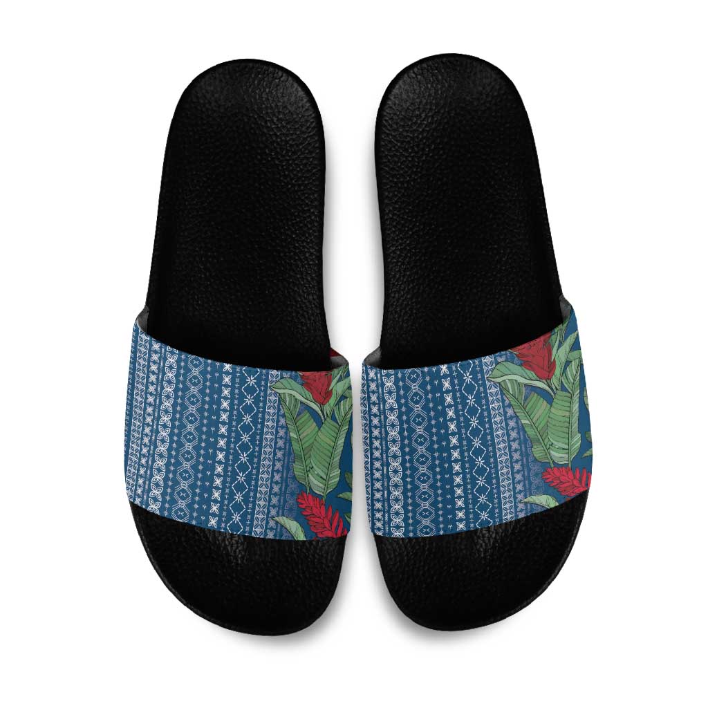 Women's Day Samoa Malu Tattoo Inspired Mix Teuila Slide Sandals Royal Blue LT7 Royal Blue - Polynesian Pride