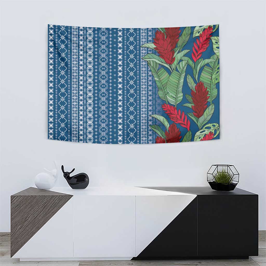 Women's Day Samoa Malu Tattoo Inspired Mix Teuila Tapestry Royal Blue LT7 - Polynesian Pride