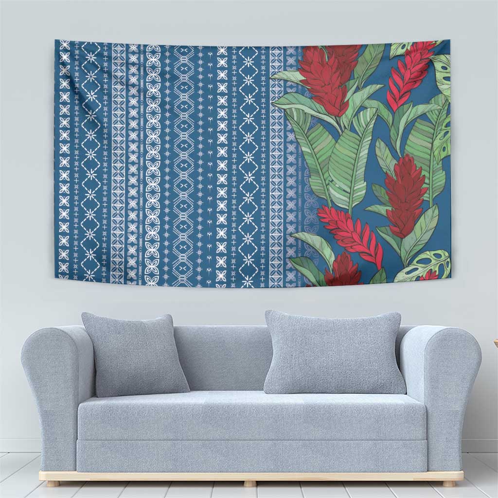 Women's Day Samoa Malu Tattoo Inspired Mix Teuila Tapestry Royal Blue LT7 - Polynesian Pride