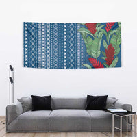 Women's Day Samoa Malu Tattoo Inspired Mix Teuila Tapestry Royal Blue LT7 - Polynesian Pride