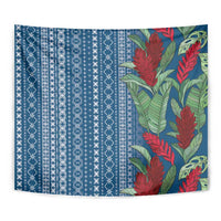 Women's Day Samoa Malu Tattoo Inspired Mix Teuila Tapestry Royal Blue LT7 - Polynesian Pride