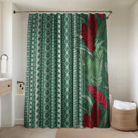 Women's Day Samoa Malu Tattoo Inspired Mix Teuila Bathroom Set Sage Green LT7 Shower Curtain Only Sage Green - Polynesian Pride