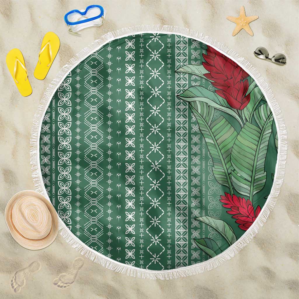 Women's Day Samoa Malu Tattoo Inspired Mix Teuila Beach Blanket Sage Green LT7 One Size 150cm Sage Green - Polynesian Pride