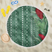 Women's Day Samoa Malu Tattoo Inspired Mix Teuila Beach Blanket Sage Green LT7 One Size 150cm Sage Green - Polynesian Pride