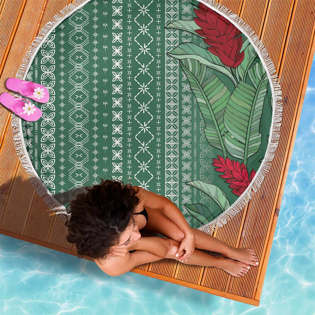 Women's Day Samoa Malu Tattoo Inspired Mix Teuila Beach Blanket Sage Green LT7 - Polynesian Pride