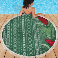 Women's Day Samoa Malu Tattoo Inspired Mix Teuila Beach Blanket Sage Green LT7 - Polynesian Pride