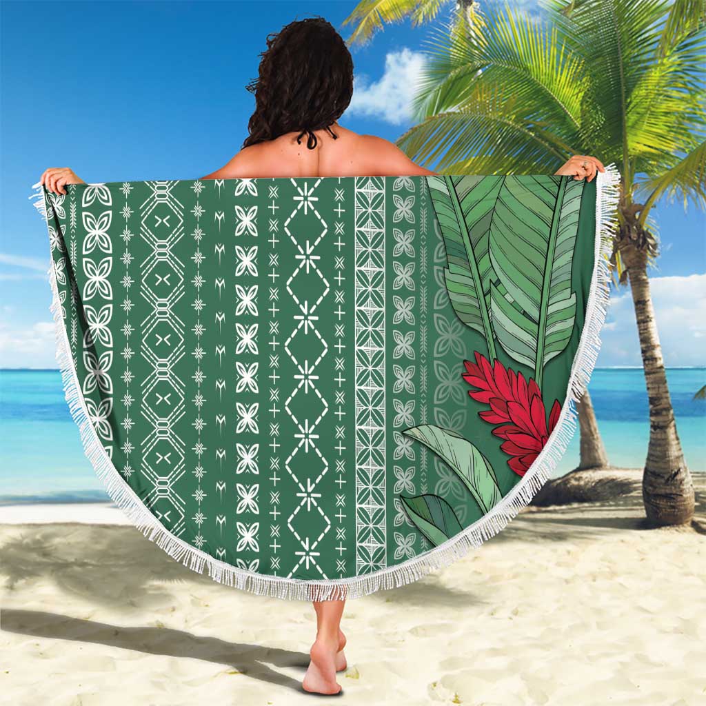 Women's Day Samoa Malu Tattoo Inspired Mix Teuila Beach Blanket Sage Green LT7 - Polynesian Pride
