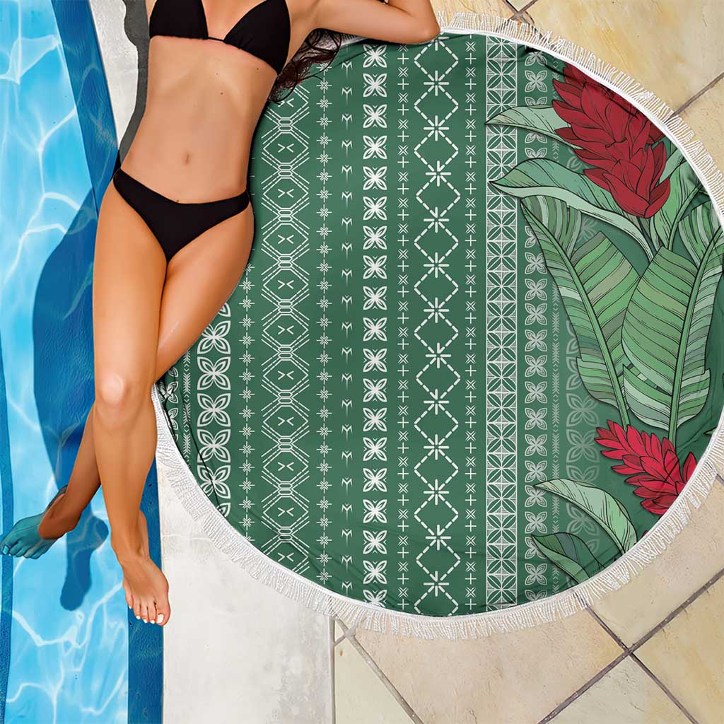 Women's Day Samoa Malu Tattoo Inspired Mix Teuila Beach Blanket Sage Green LT7 - Polynesian Pride