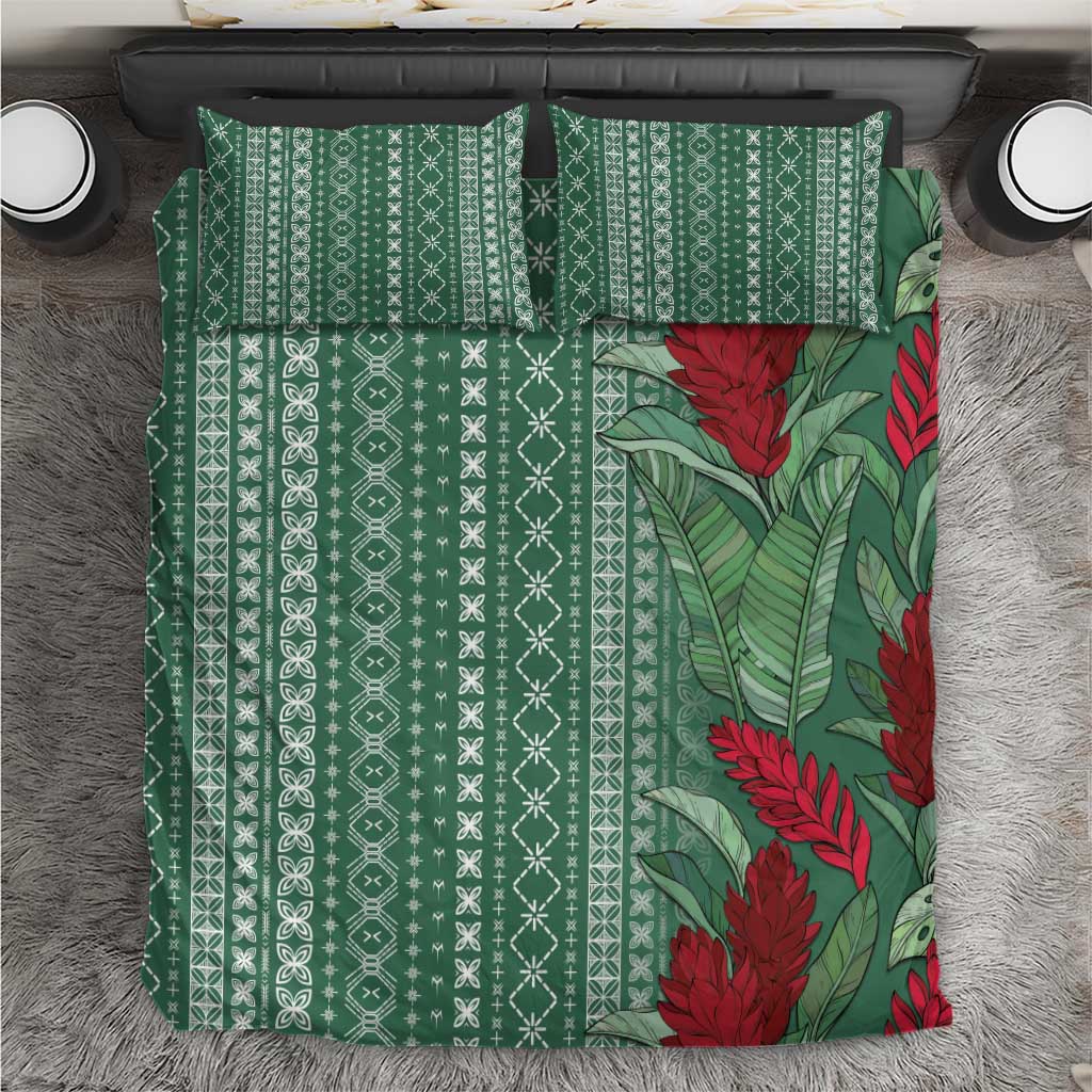 Women's Day Samoa Malu Tattoo Inspired Mix Teuila Bedding Set Sage Green LT7 Sage Green - Polynesian Pride