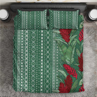 Women's Day Samoa Malu Tattoo Inspired Mix Teuila Bedding Set Sage Green LT7 Sage Green - Polynesian Pride