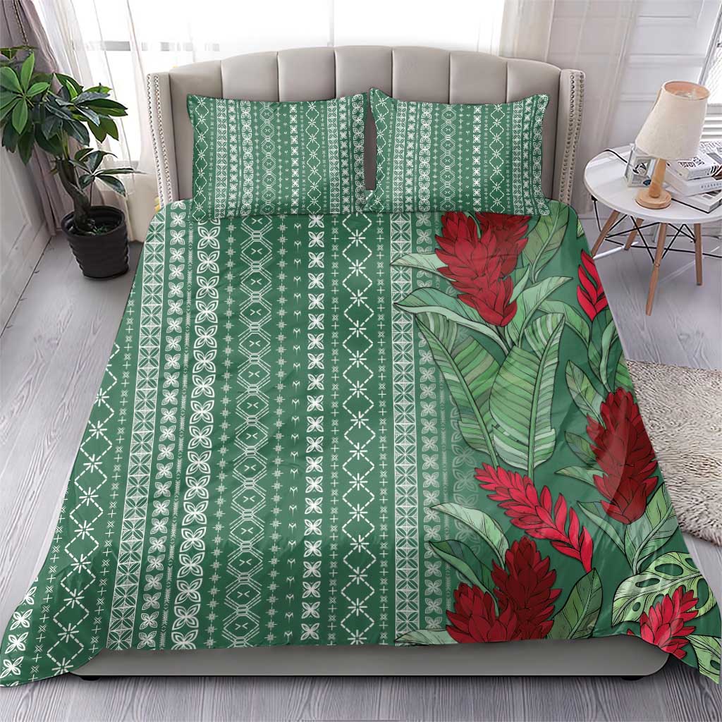 Women's Day Samoa Malu Tattoo Inspired Mix Teuila Bedding Set Sage Green LT7 - Polynesian Pride