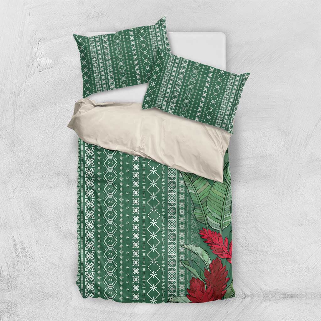 Women's Day Samoa Malu Tattoo Inspired Mix Teuila Bedding Set Sage Green LT7 US Twin 172cm x 218cm Sage Green - Polynesian Pride