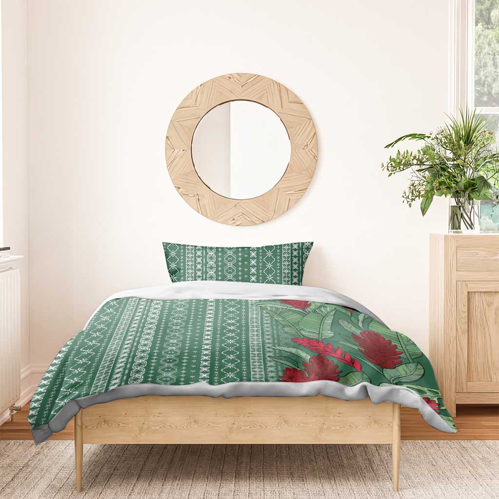 Women's Day Samoa Malu Tattoo Inspired Mix Teuila Bedding Set Sage Green LT7 - Polynesian Pride