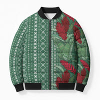 Women's Day Samoa Malu Tattoo Inspired Mix Teuila Bomber Puffer Jacket Sage Green LT7 Unisex Sage Green - Polynesian Pride