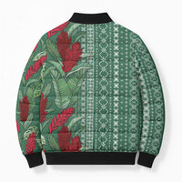 Women's Day Samoa Malu Tattoo Inspired Mix Teuila Bomber Puffer Jacket Sage Green LT7 - Polynesian Pride