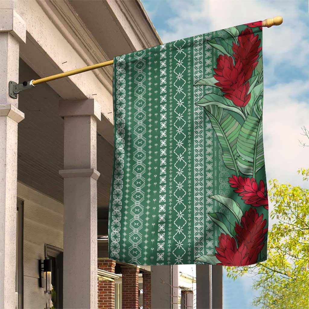 Women's Day Samoa Malu Tattoo Inspired Mix Teuila Garden Flag Sage Green LT7 House Flag Sage Green - Polynesian Pride