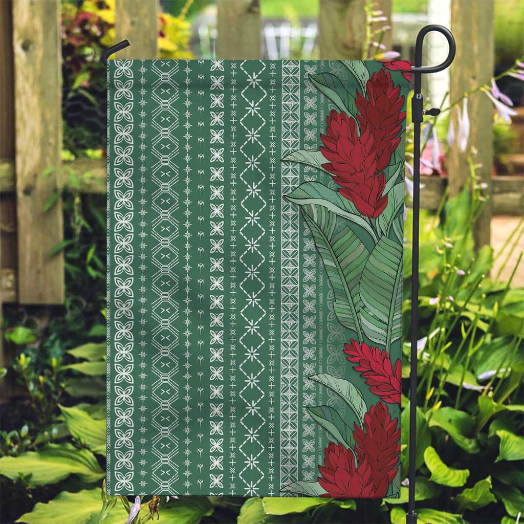 Women's Day Samoa Malu Tattoo Inspired Mix Teuila Garden Flag Sage Green LT7 Garden Flag Sage Green - Polynesian Pride